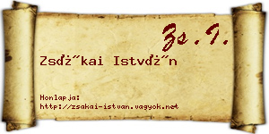 Zsákai István névjegykártya